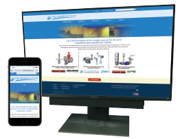Photo of new L&J Technologies website on desktop and mobile phone
